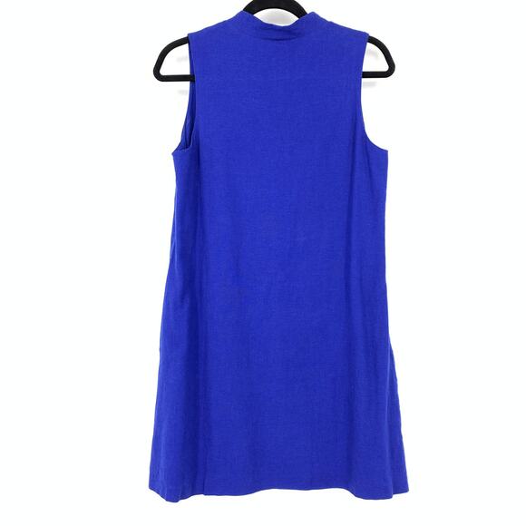 Tommy Bahama V-Neck Sleeveless Linen Dress Womens Apx Sz Medium Blue - Picture 2 of 6